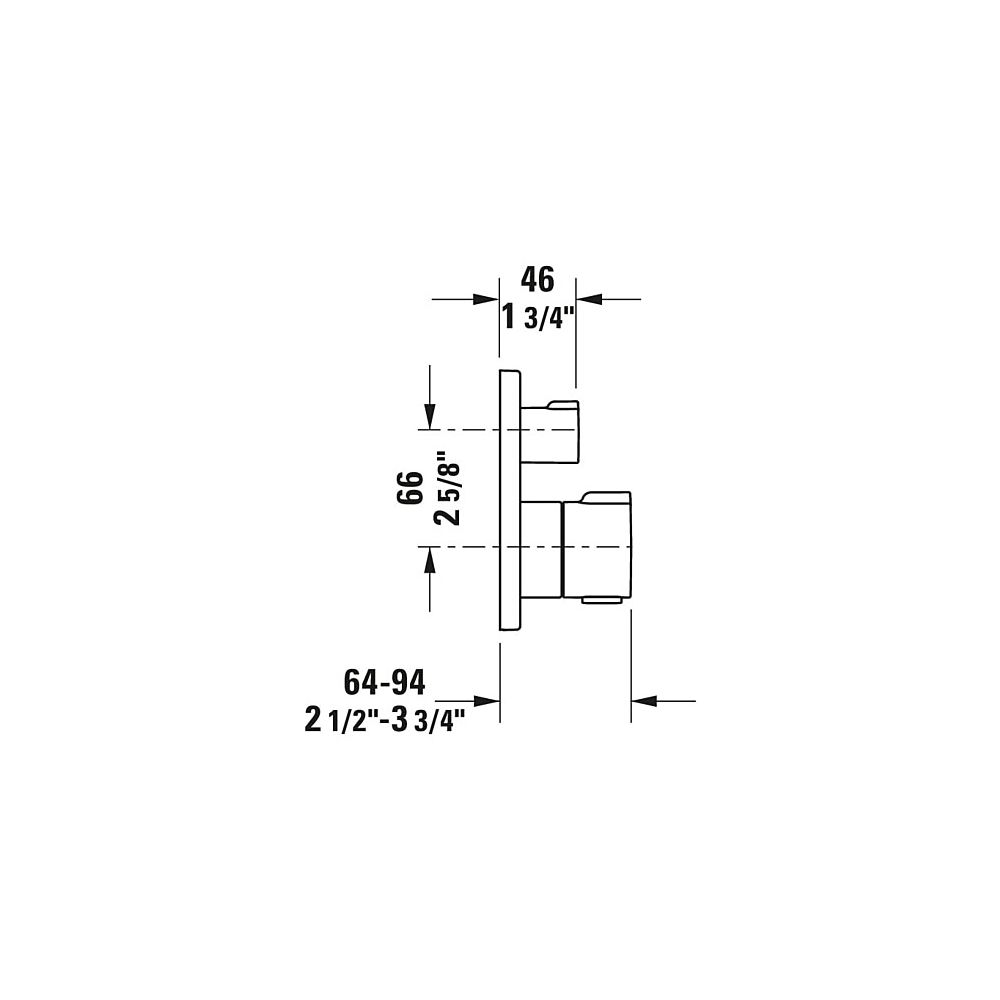Duravit C.1 Einhebel-Wannenmischer Unterputz, 2 Verbraucher, Chrom, Sicherungsk. ... DURAVIT-C15210018010 7612158492311 (Abb. 3)