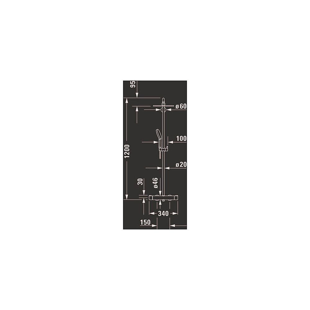 Duravit C.1 Duschsystem, Chrom, Thermostat, Kopfbrause 230mm, 12l/min, höhenverst... DURAVIT-C14280008010 4053424455280 (Abb. 8)