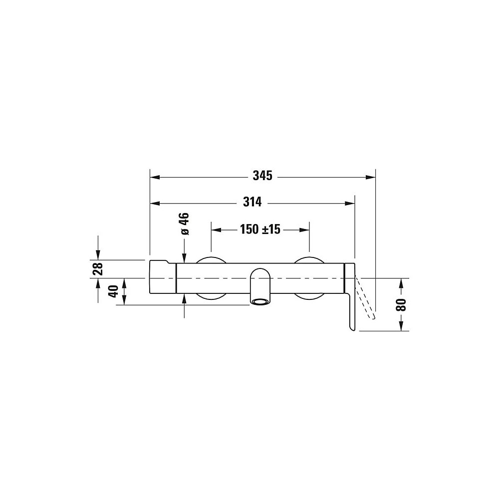 Duravit C.1 Einhebel-Wannenmischer Aufputz, Mattschwarz, AP, Ausladung 189mm, Chr... DURAVIT-C15230000010 7612158492113 (Abb. 8)
