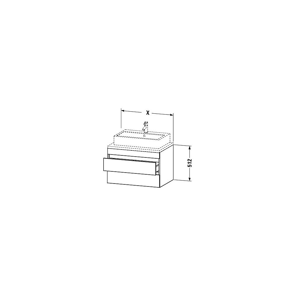 Duravit DuraStyle Konsolenwaschtischunterbau wandhäng. 548x600x512mm ohne KSP Natu... DURAVIT-DS531503030 4063382145000 (Abb. 2)