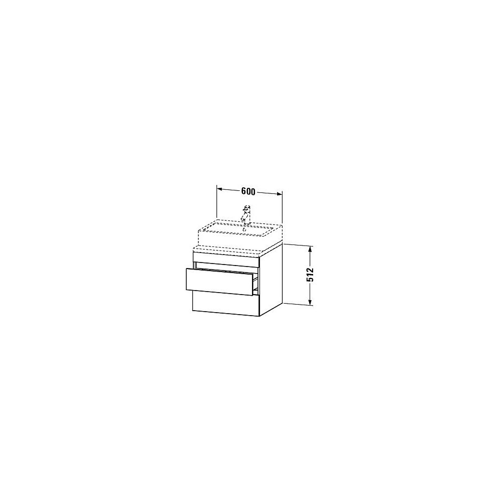 Duravit DuraStyle Konsolenwaschtischunterbau wandhäng. 548x600x512mm ohne KSP Natu... DURAVIT-DS531503030 4063382145000 (Abb. 3)