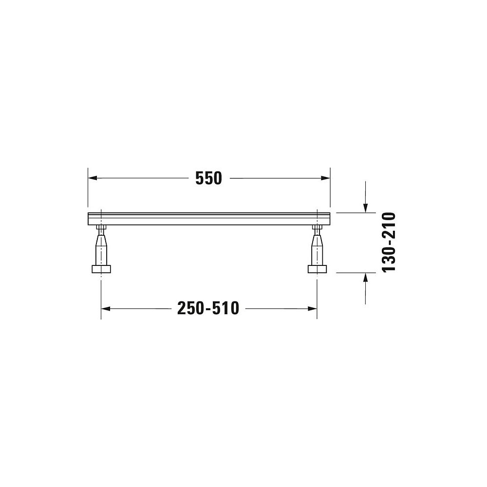 Duravit Fußgestell für Bade- und Duschwannen, Seitenlänge größer als 1500mm, H... DURAVIT-790105000000000 4021534270406 (Abb. 3)