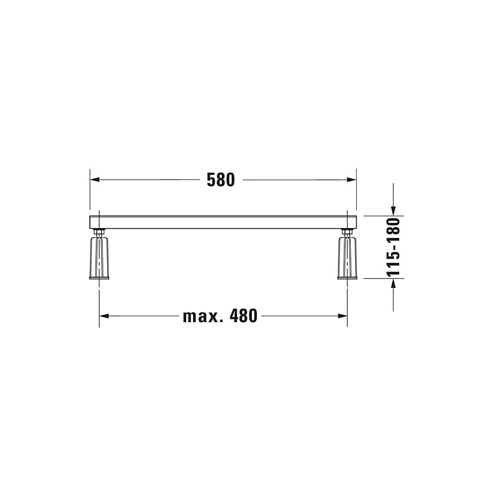 Duravit Fußgestell für D-Code Bade- und Duschwannen, Seitenlänge größer als 10... DURAVIT-790127000000000 4021534405846 (Abb. 3)