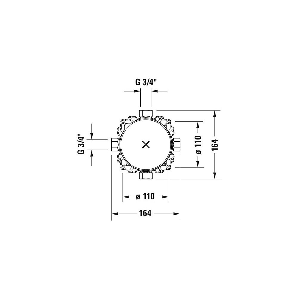 Duravit Bluebox G 3/4", Montageart Unterputz, mit Vorabsperrung, Einbautiefe 75-1... DURAVIT-GK0900001000 4053424467641 (Abb. 5)