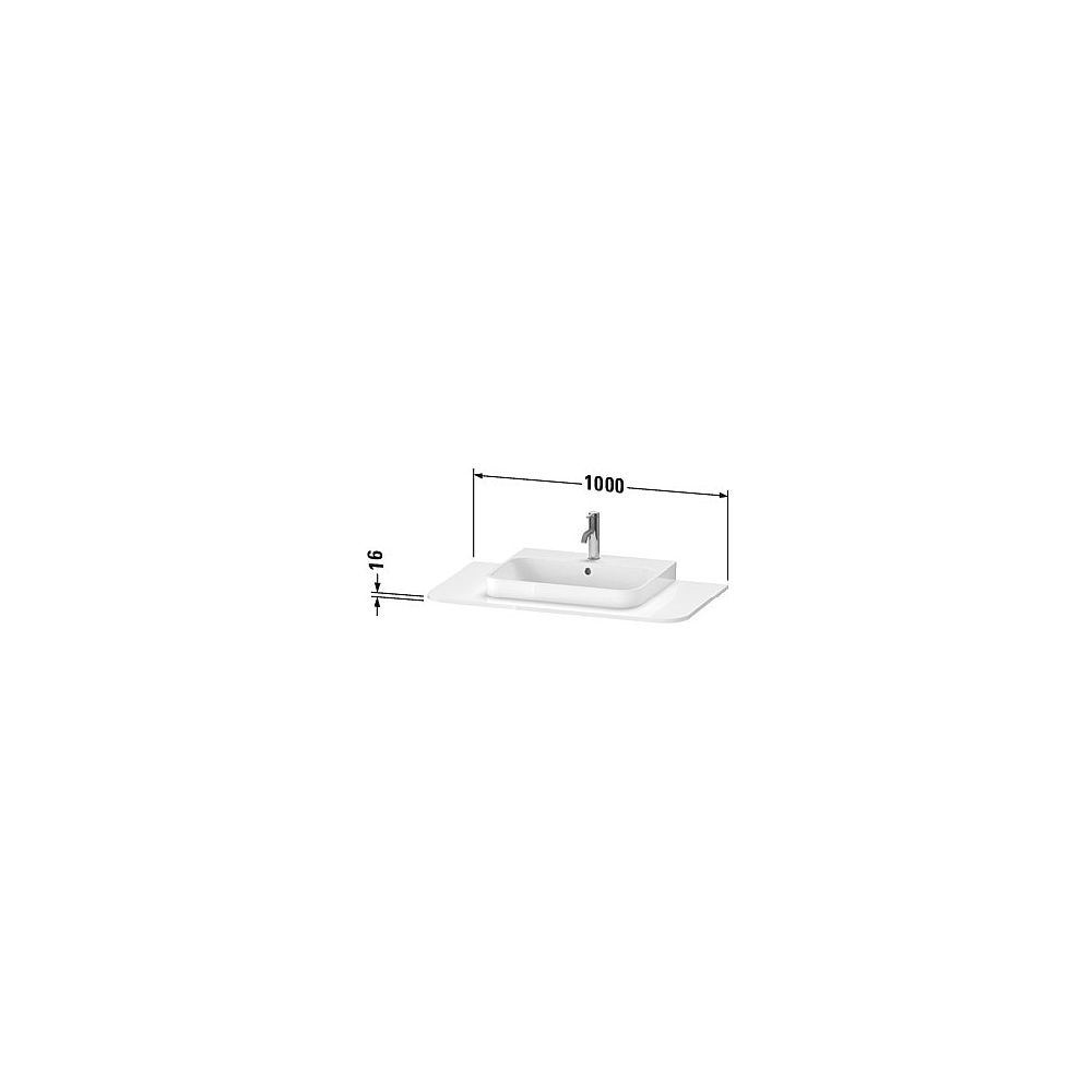 Duravit Happy D.2 Konsole 550x1000x16mm, Weiß Hochglanz, ohne Konsolenträger, 1 Au... DURAVIT-HP031E02222 4053424867625 (Abb. 2)