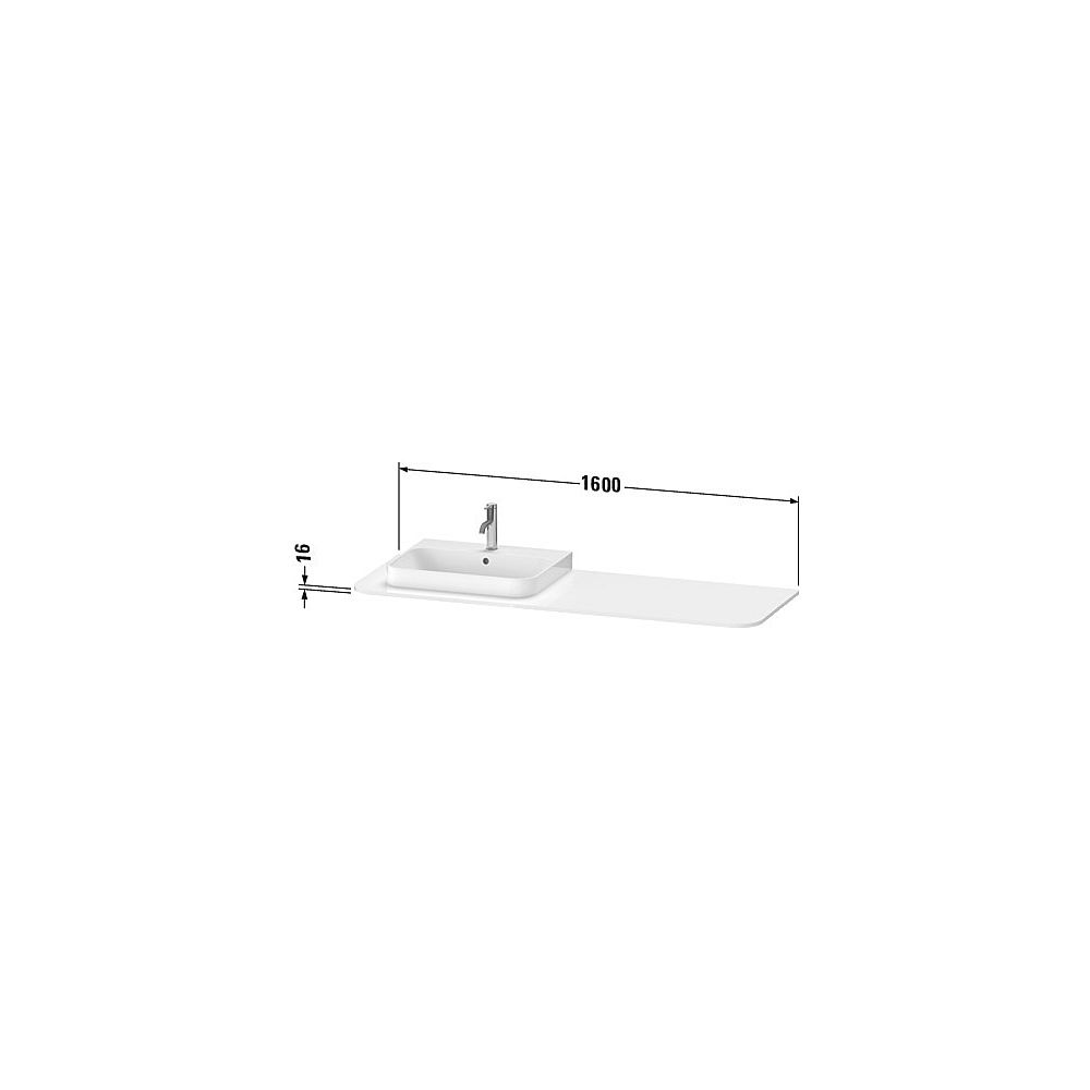 Duravit Happy D.2 Konsole 550x1600x16mm, Mediterrane Eiche Matt, ohne Konsolenträg... DURAVIT-HP031HR7171 4053424872865 (Abb. 3)