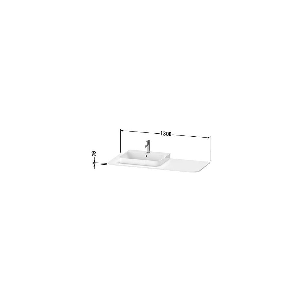 Duravit Happy D.2 Konsole 550x1300x16mm, L, Taupe SM, ohne Konsolenträger, 1 Aussc... DURAVIT-HP031KL8383 4067116022599 (Abb. 2)