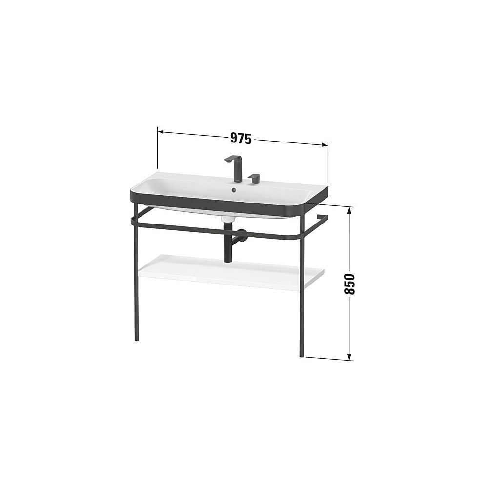 Duravit Happy D.2 Waschtisch-Set C-bonded Metallkonsole Lack, 490x975x850mm, Medit... DURAVIT-HP4738N7171 4063382004901 (Abb. 3)