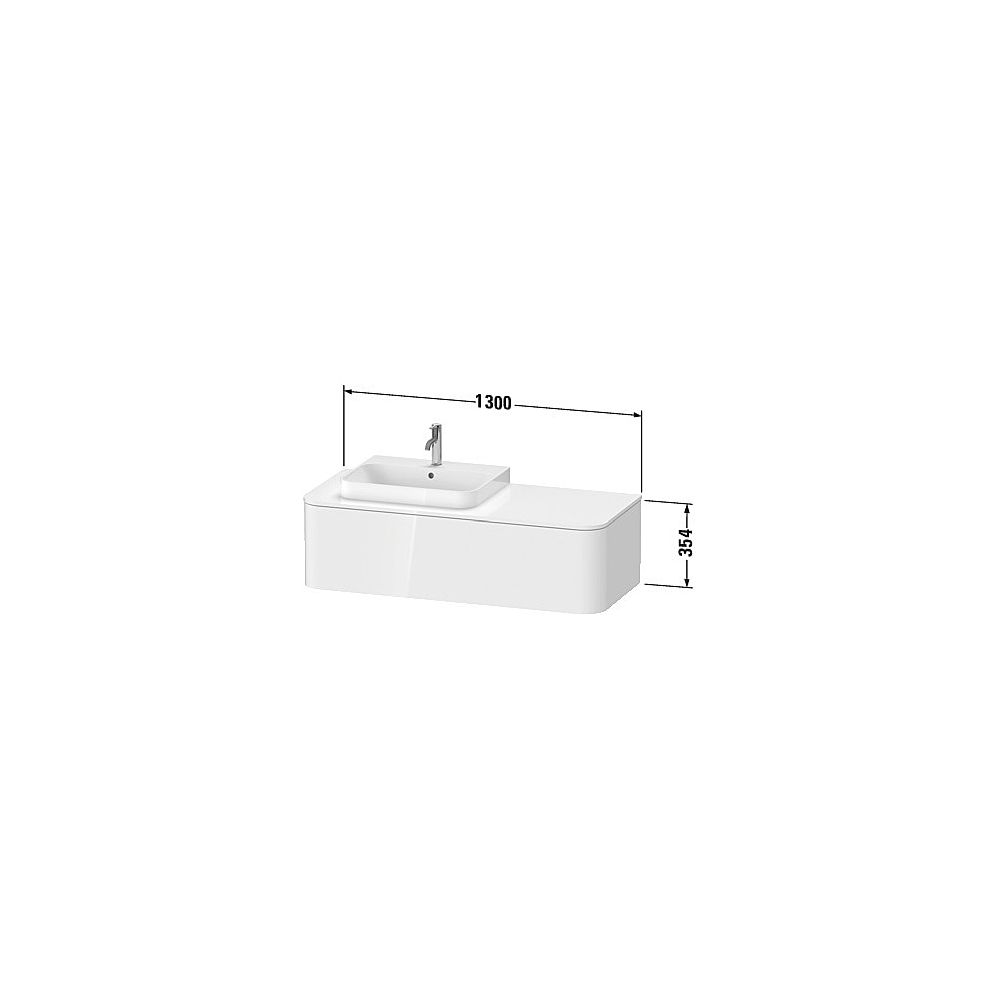 Duravit Happy D.2 Konsolenwaschtischunterbau wandh. 550x1300x354mm ohne KSP Ta... DURAVIT-HP4942M60600010 4063382294555 (Abb. 2)