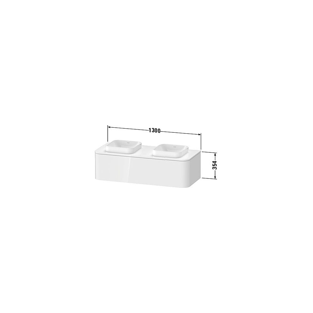 Duravit Happy D.2 Konsolenwaschtischunterbau wandh. 550x1300x354mm B, ohne KSP Med... DURAVIT-HP4943B7171 4053424869001 (Abb. 2)