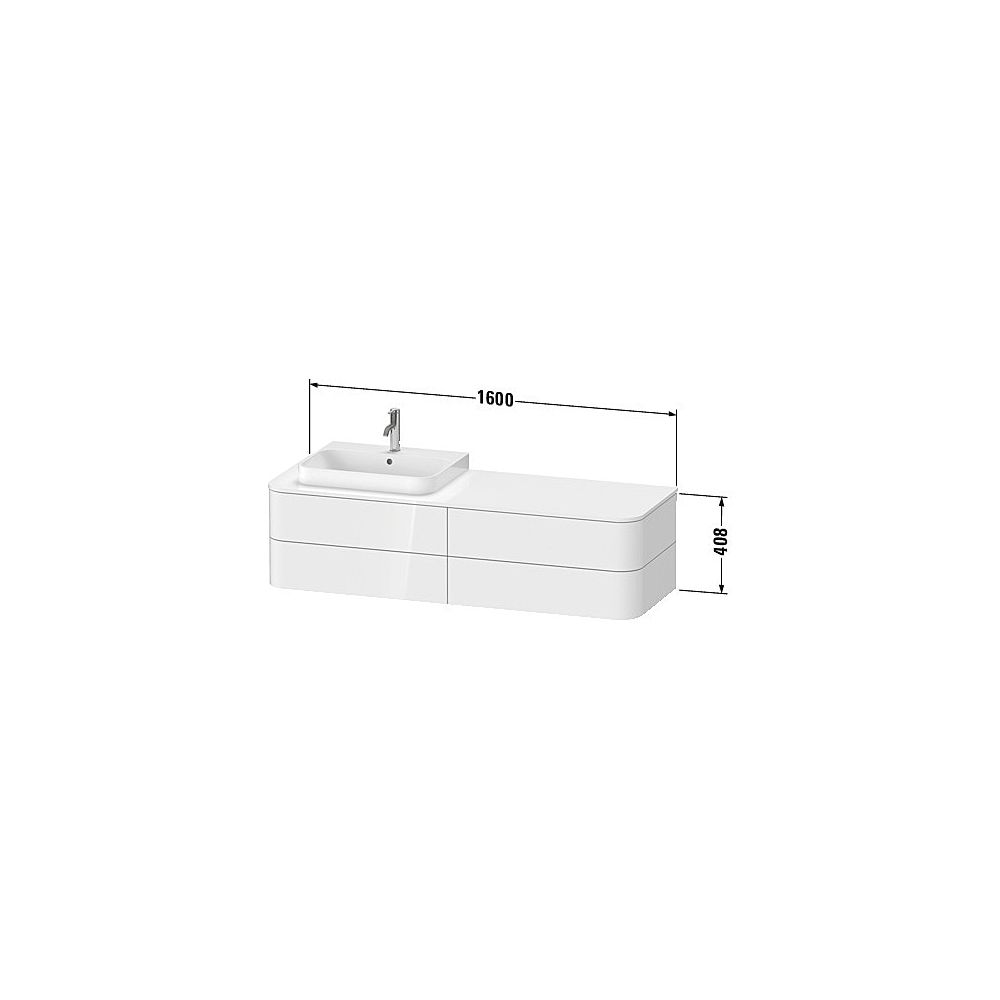 Duravit Happy D.2 Konsolenwaschtischunterbau wandhäng. 550x1600x408mm R, Graphit S... DURAVIT-HP4973R8080 4053424869872 (Abb. 3)