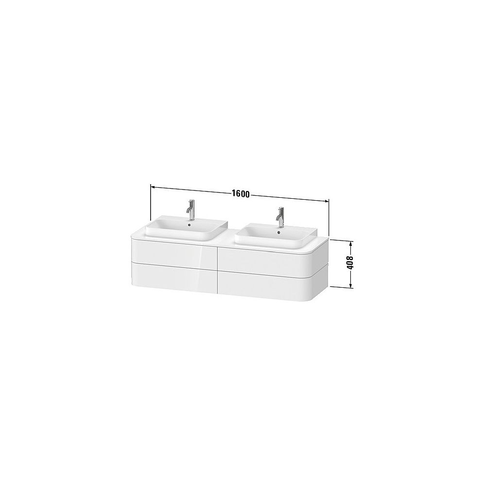 Duravit Happy D.2 Konsolenwaschtischunterbau wandh. 550x1600x408mm B, Nachtblau Se... DURAVIT-HP4974B9898 4053424870748 (Abb. 2)