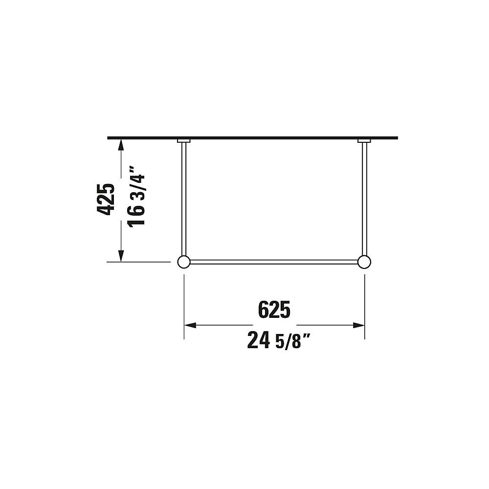 Duravit Vero Metallkonsole 425x625x715-780mm, für 045470, Chrom poliert, Höhenverst... DURAVIT-0030751000 4021534786716 (Abb. 9)