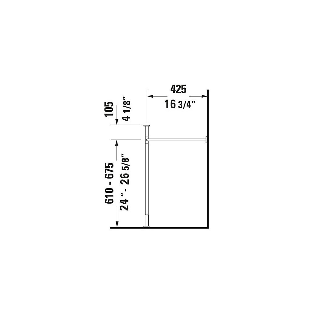 Duravit Vero Metallkonsole 425x625x715-780mm, für 045470, Chrom poliert, Höhenvers... DURAVIT-0030751000 4021534786716 (Abb. 12)