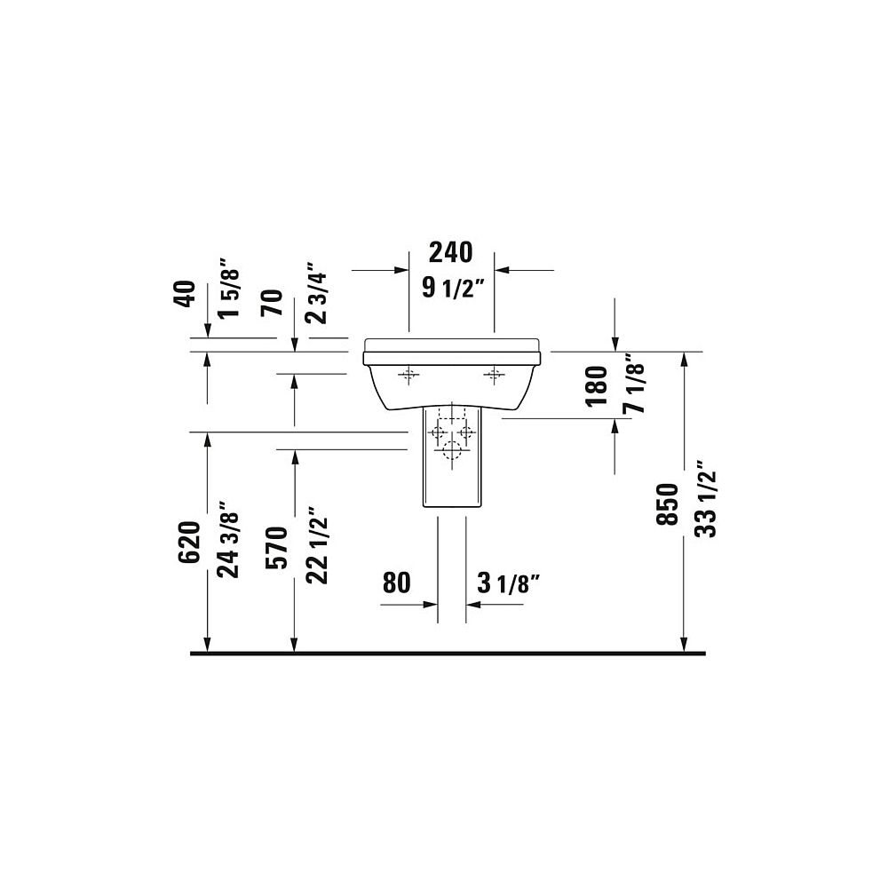 Duravit Starck 3 Waschtisch 360x500x180mm wandhäng., Weiß Hochglanz, Rechteckig, 1... DURAVIT-0300500000 4021534223082 (Abb. 13)