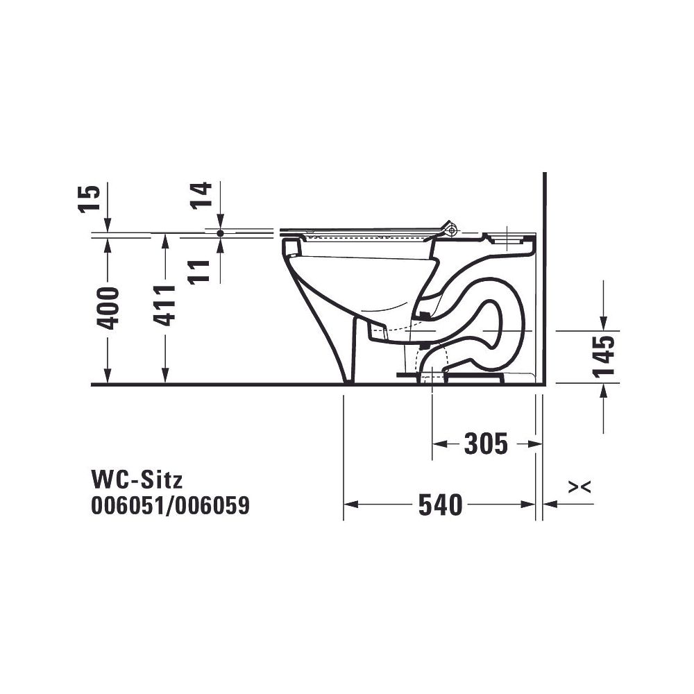 Duravit DuraStyle WC-Sitz Weiß HG 375x50x489mm ohne Absenkautomatik, Sitzgarnitur ... DURAVIT-0060510000 4021534859786 (Abb. 25)