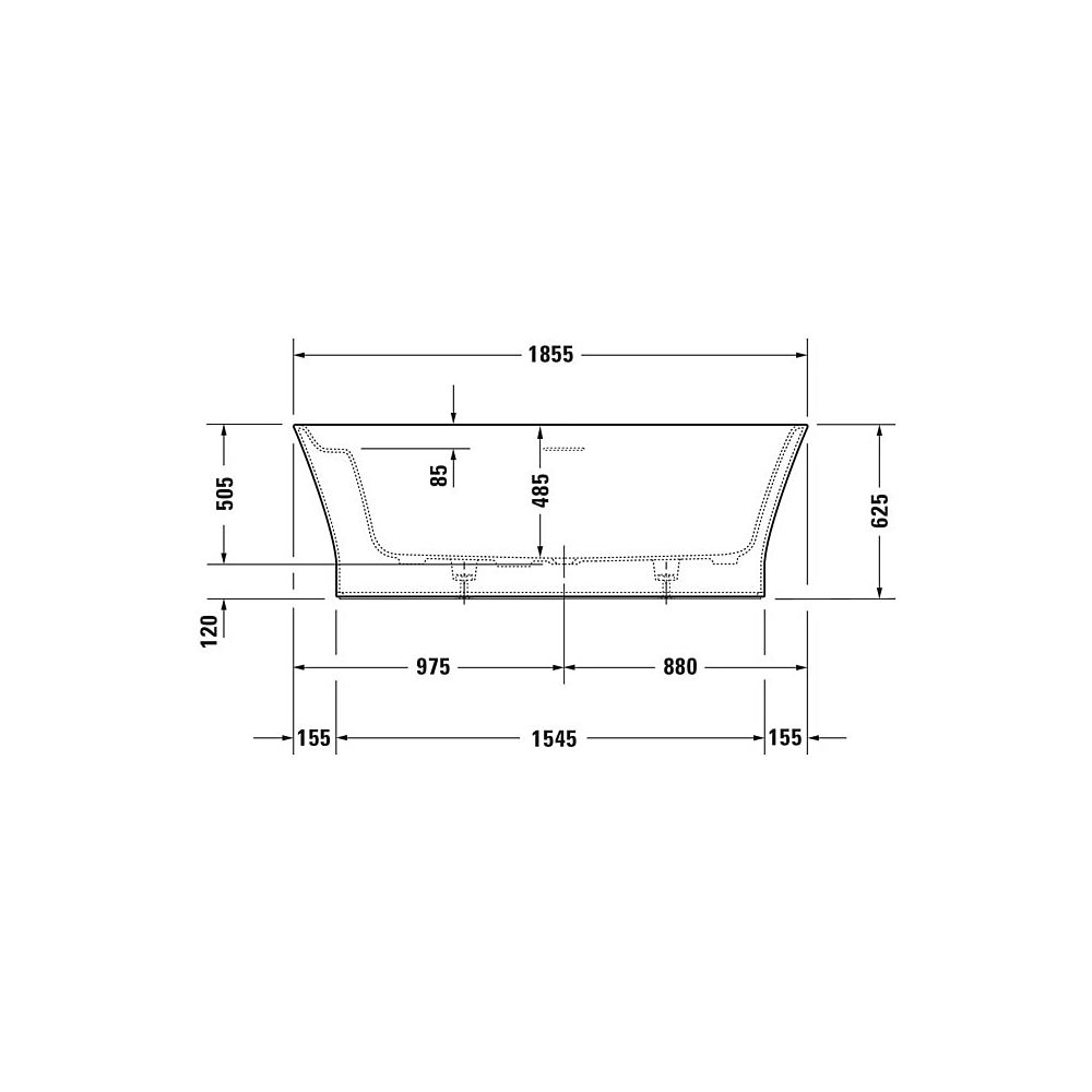 Duravit Cape Cod Badewanne 507x885x1855mm, Mattweiß, Oval, Freistehend, 2 Rüc... DURAVIT-700330000000000 4021534894008 (Abb. 39)