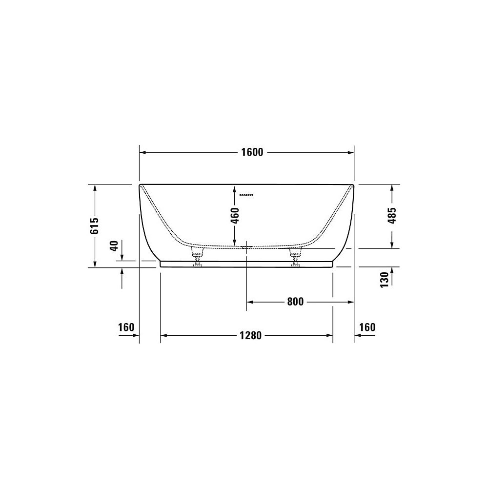 Duravit Luv Badewanne 615x750x1600mm, 165l, Mattweiß, Oval, Freistehend, 2 Rü... DURAVIT-700461000000000 4063382014269 (Abb. 17)