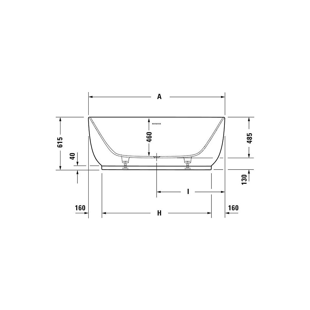 Duravit Luv Badewanne 615x750x1600mm, 165l, Mattweiß, Oval, Freistehend, 2 Rü... DURAVIT-700461000000000 4063382014269 (Abb. 18)