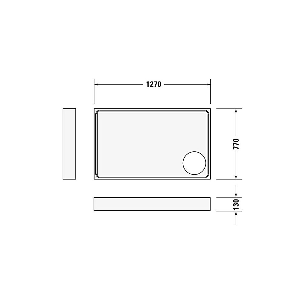 Duravit Starck Slimline Duschwanne 800x1300x60mm, Rechteckig, Weiß glänzend, a... DURAVIT-720235000000000 4053424689081 (Abb. 6)