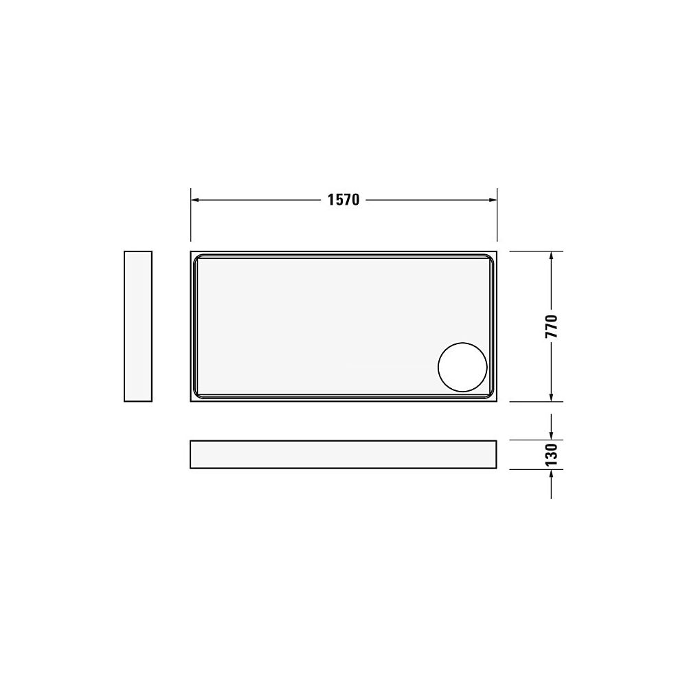 Duravit Starck Slimline Duschwanne 800x1600x60mm, Rechteckig, Weiß glänzend, A... DURAVIT-720238000000001 4053424691909 (Abb. 6)