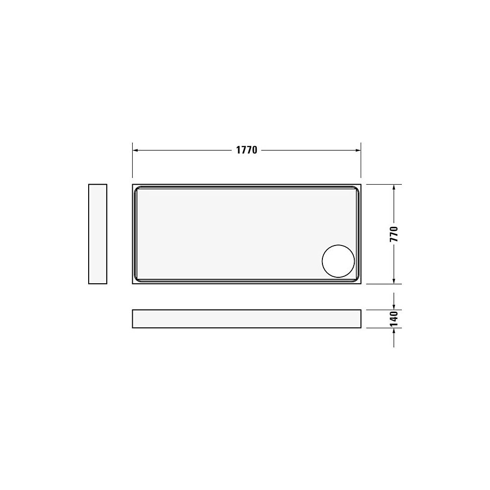 Duravit Starck Slimline Duschwanne 800x1800x65mm, Rechteckig, Weiß glänzend, a... DURAVIT-720240000000000 4053424689135 (Abb. 7)