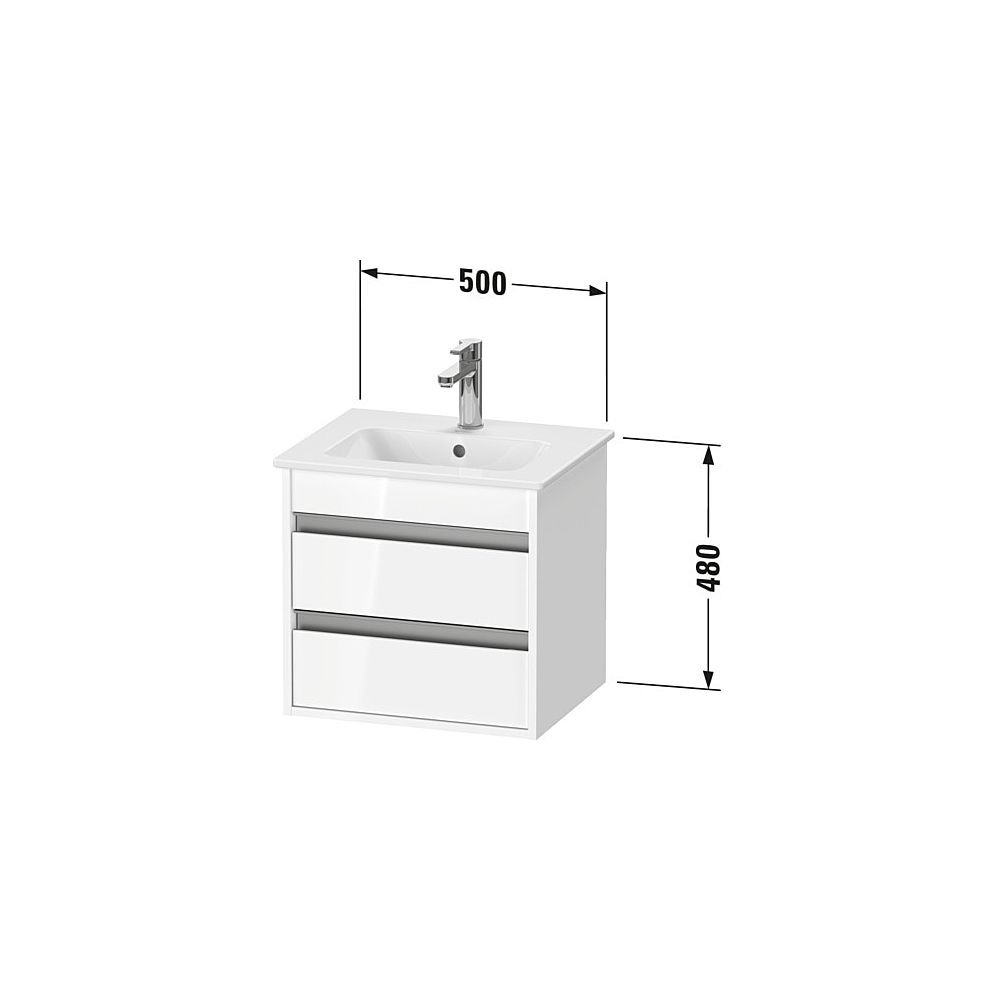 Duravit Ketho Waschtischunterbau wandhäng. 412x500x480mm Compact, Eiche Mattschwar... DURAVIT-KT644401616 4063382032706 (Abb. 3)