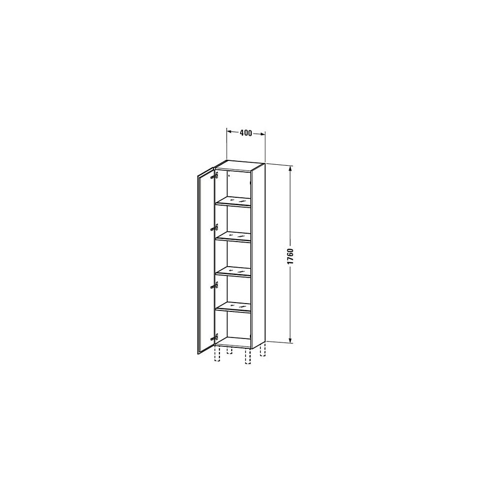 Duravit L-Cube Hochschrank Lack 363x400x1760mm, Leinen Matt, 1 Tür L, Grifflos, 4 ... DURAVIT-LC1180L7575 4053424642840 (Abb. 3)