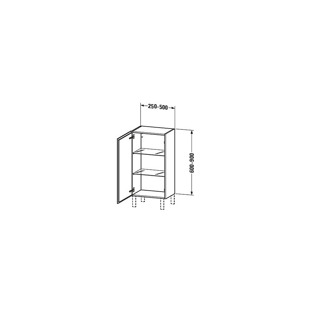 Duravit L-Cube Halbhochschrank Echtholzfurnier variabel 200-363x250-500x600-900mm ... DURAVIT-LC1189R3030 4063382089427 (Abb. 2)