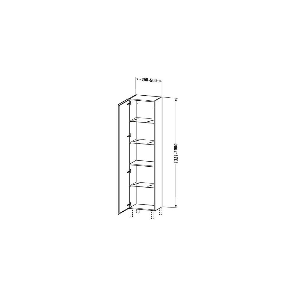 Duravit L-Cube Hochschrank Dekor variabel 200-363x250-500x1321-2000mm Eiche Mattsc... DURAVIT-LC1191L1616 4063382092212 (Abb. 2)