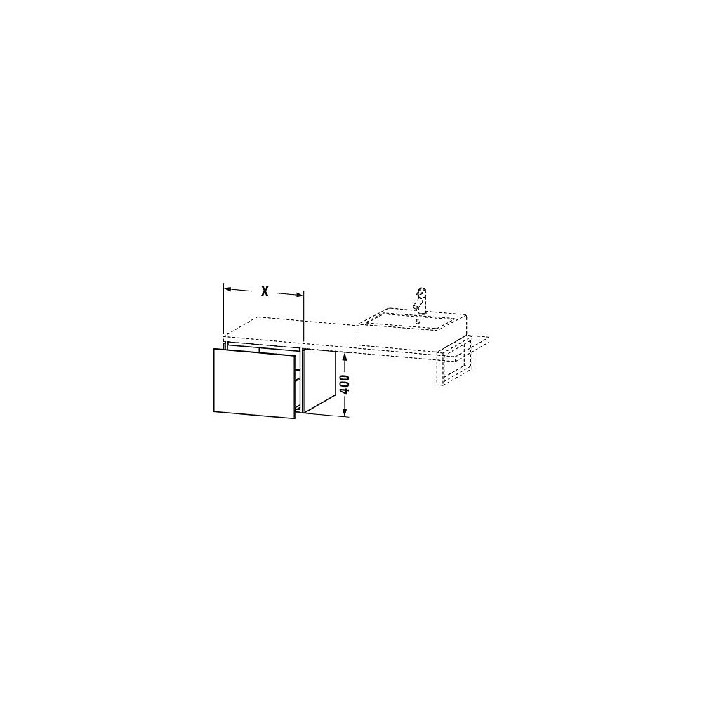 Duravit L-Cube Unterschrank für Konsole Echtholzfurnier, 547x320x400mm Eiche Matts... DURAVIT-LC583001616 4063382092571 (Abb. 2)