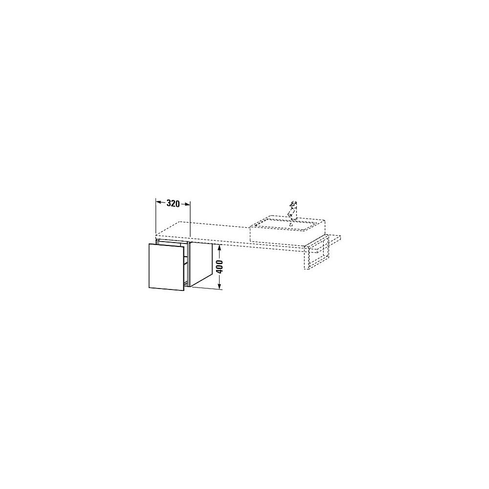Duravit L-Cube Unterschrank für Konsole Echtholzfurnier, 547x320x400mm Eiche Matts... DURAVIT-LC583001616 4063382092571 (Abb. 3)