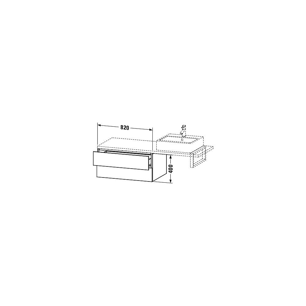 Duravit L-Cube Unterschrank für Konsole Dekor, 547x820x400mm, Mattweiß, 2 Schubkäs... DURAVIT-LC583901818 4053424375199 (Abb. 2)