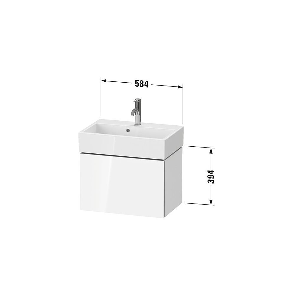 Duravit L-Cube Waschtischunterbau wandh. 391x584x394mm, Compact Mattweiß, Grifflos... DURAVIT-LC611901818 4063382033352 (Abb. 3)