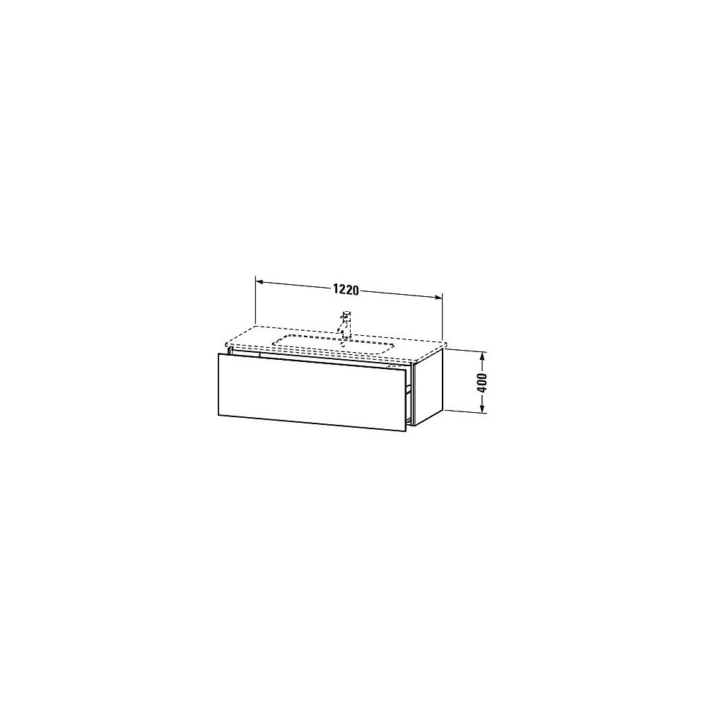 Duravit L-Cube Waschtischunterbau wandh. 481x1220x400mm Eiche Marmoriert Matt, Gri... DURAVIT-LC614305555 4067116353525 (Abb. 2)