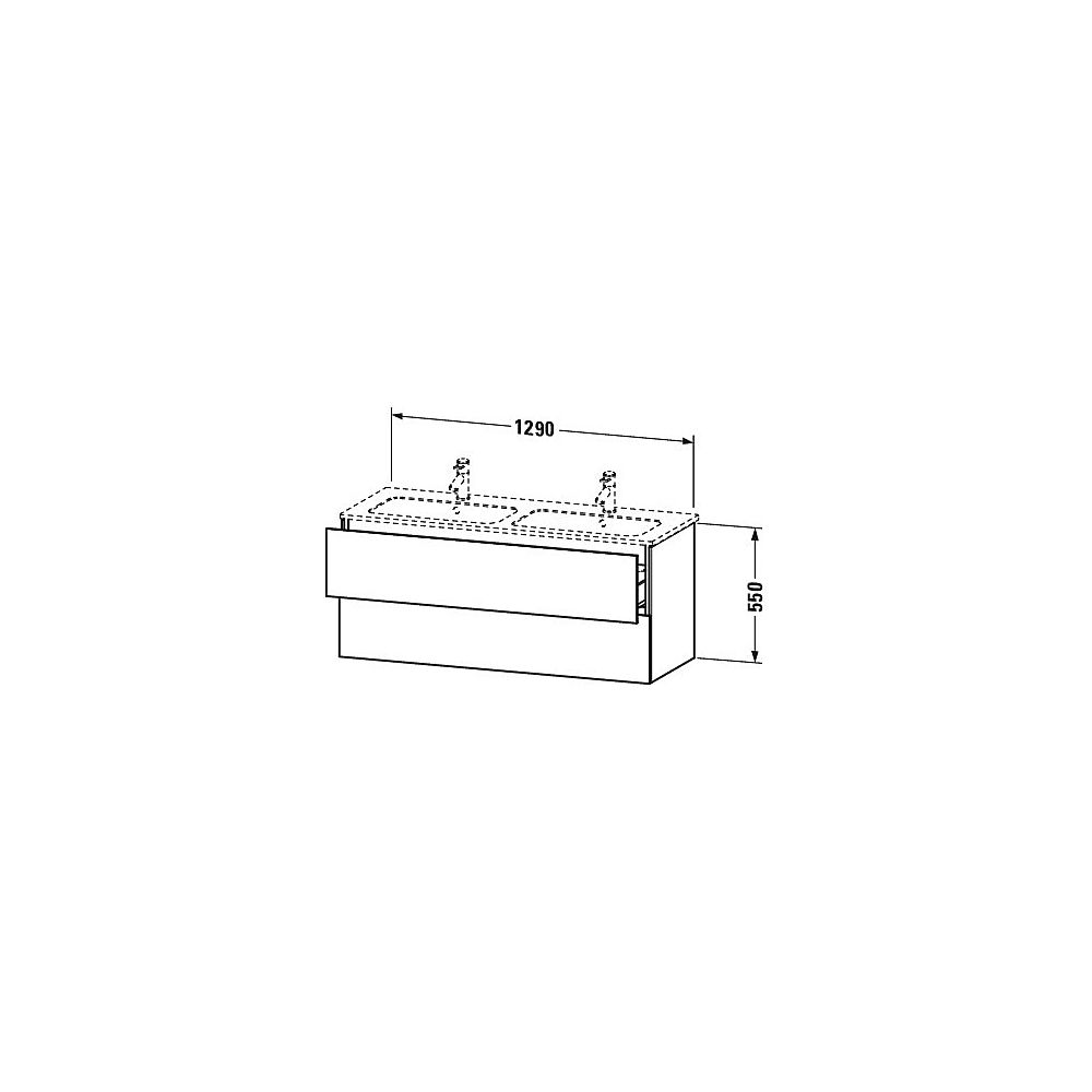 Duravit L-Cube Waschtischunterbau wandh. 481x1290x550mm Eiche Marmoriert Matt, Gri... DURAVIT-LC625805555 4067116352580 (Abb. 2)