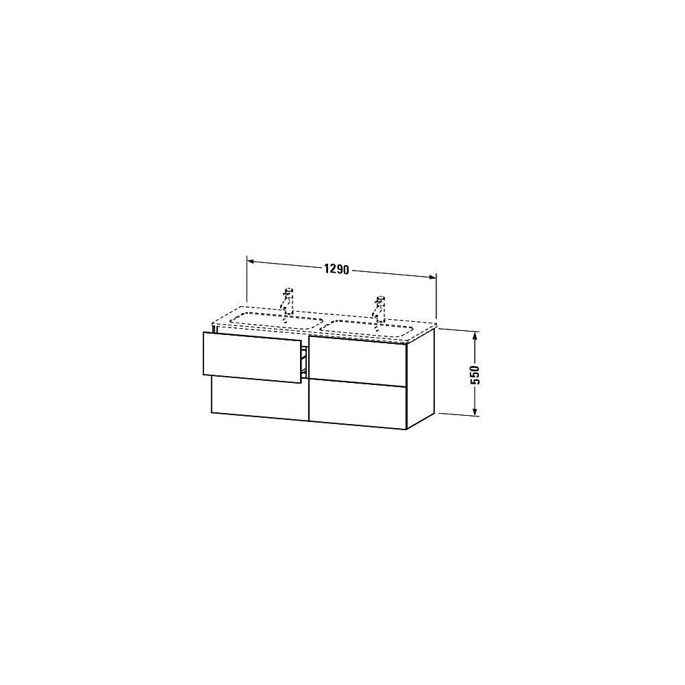 Duravit L-Cube Waschtischunterbau wandh. 481x1290x550mm Eiche Marmoriert Matt, Gri... DURAVIT-LC625905555 4067116352566 (Abb. 2)