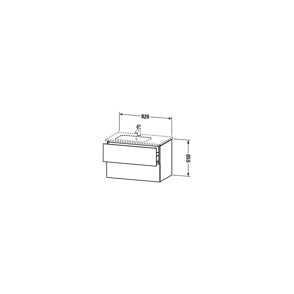 Duravit L-Cube Waschtischunterbau wandh. 481x820x550mm Eiche Marmoriert Matt, Grif... DURAVIT-LC629105555 4067116352108 (Abb. 2)