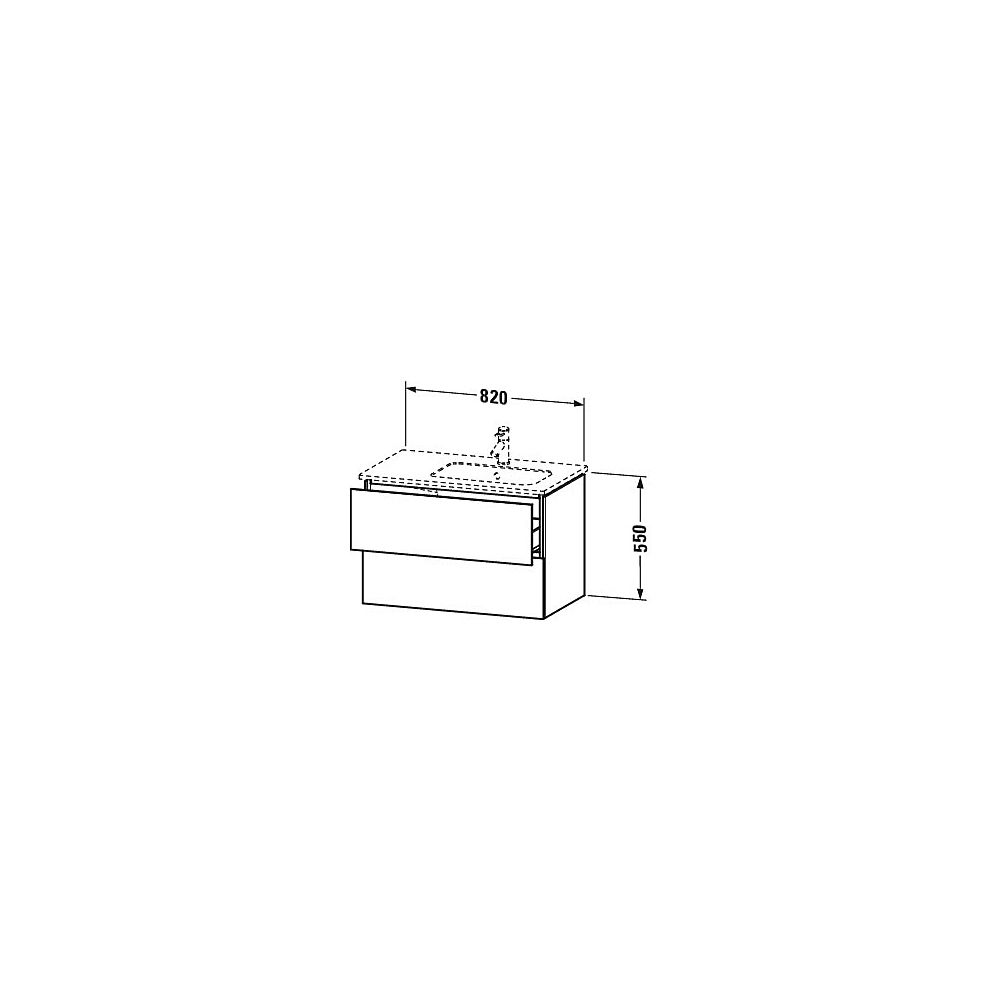 Duravit L-Cube Waschtischunterbau wandh. 481x820x550mm Eiche Marmoriert Matt, Grif... DURAVIT-LC629205555 4067116352085 (Abb. 2)