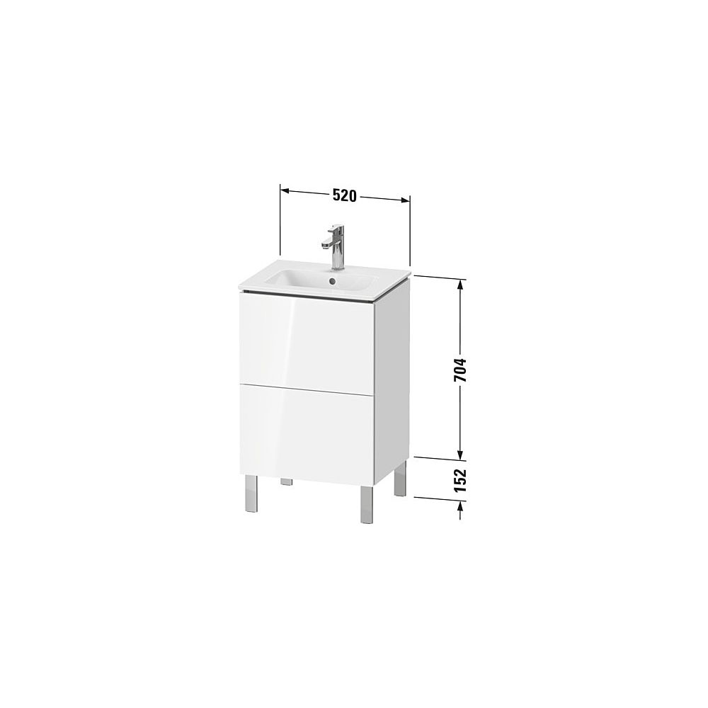 Duravit L-Cube Waschtischunterbau bodenst. 421x520x704mm Eiche Marmoriert Matt, Gr... DURAVIT-LC667105555 4067116351699 (Abb. 2)