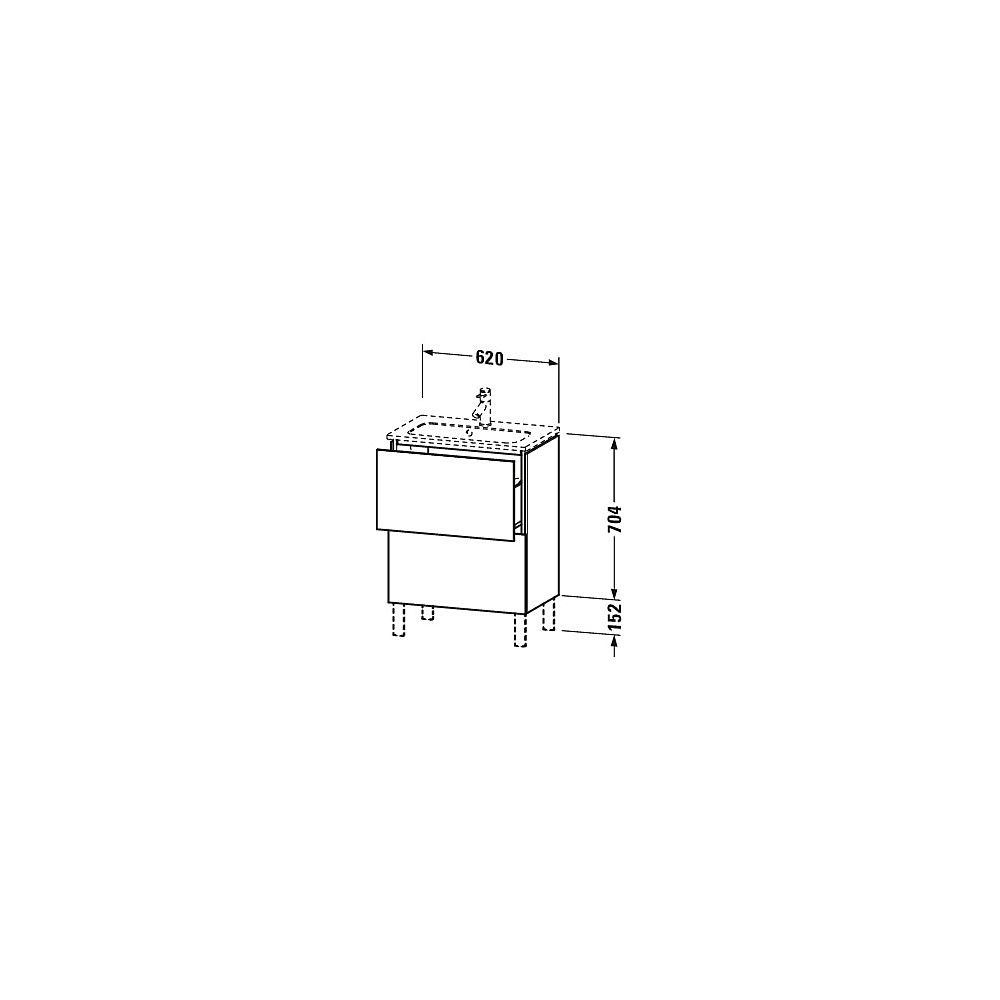 Duravit L-Cube Waschtischunterbau bodenstehend 391x620x704mm Betongrau Matt, Griff... DURAVIT-LC667300707 4053424648255 (Abb. 3)