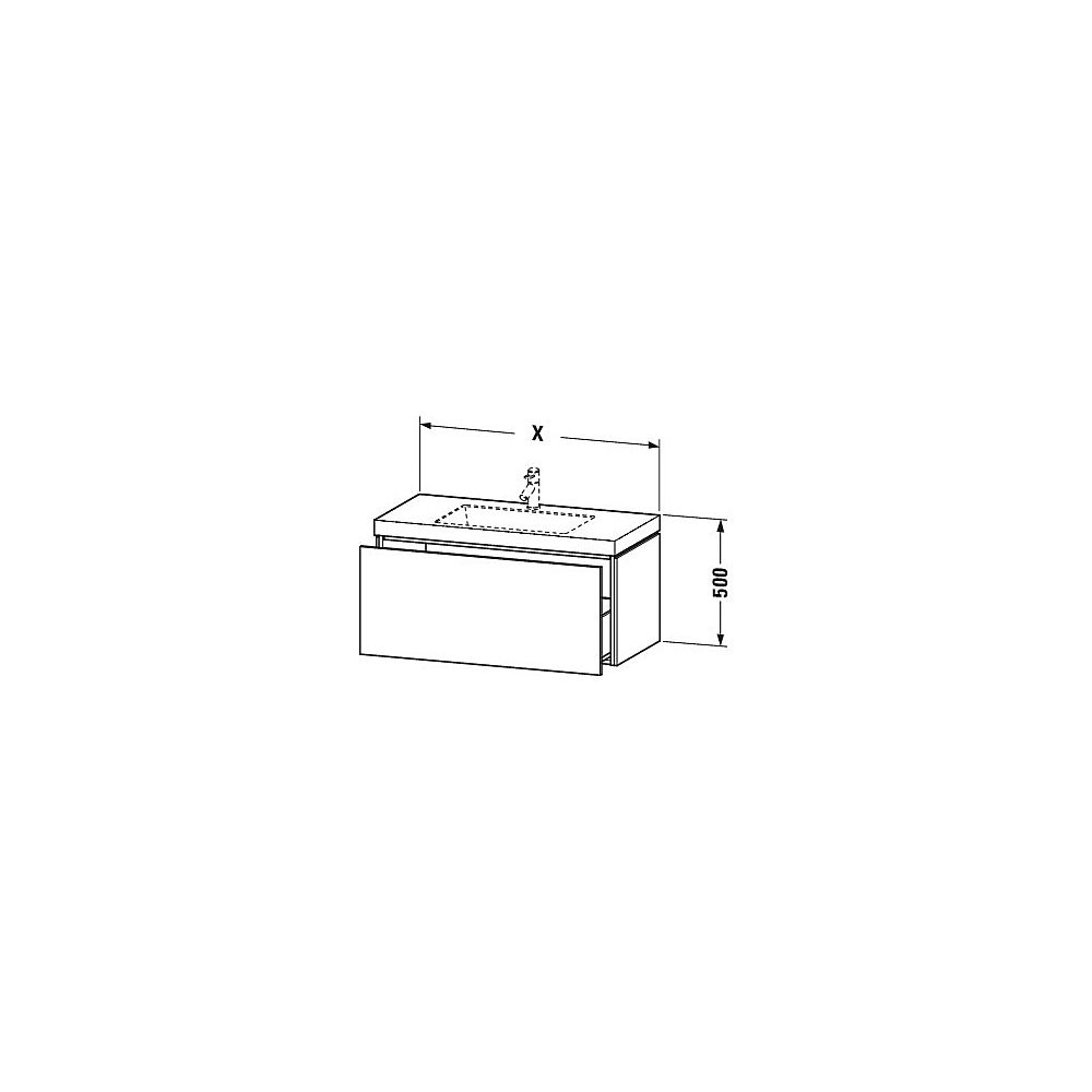 Duravit L-Cube Waschtisch-Set C-bonded wh Echtholzfurnier 480x800x500mm Eiche dunk... DURAVIT-LC6917O7272 4053424408194 (Abb. 2)