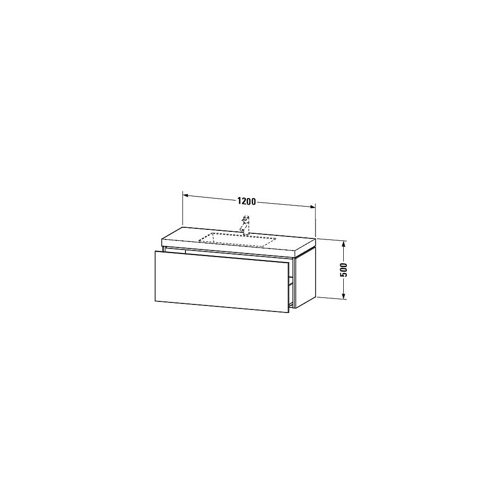 Duravit L-Cube Waschtisch-Set C-bonded wh Dekor 480x1200x500mm Graphit Matt/ Griff... DURAVIT-LC6919N4949 4053424409658 (Abb. 2)