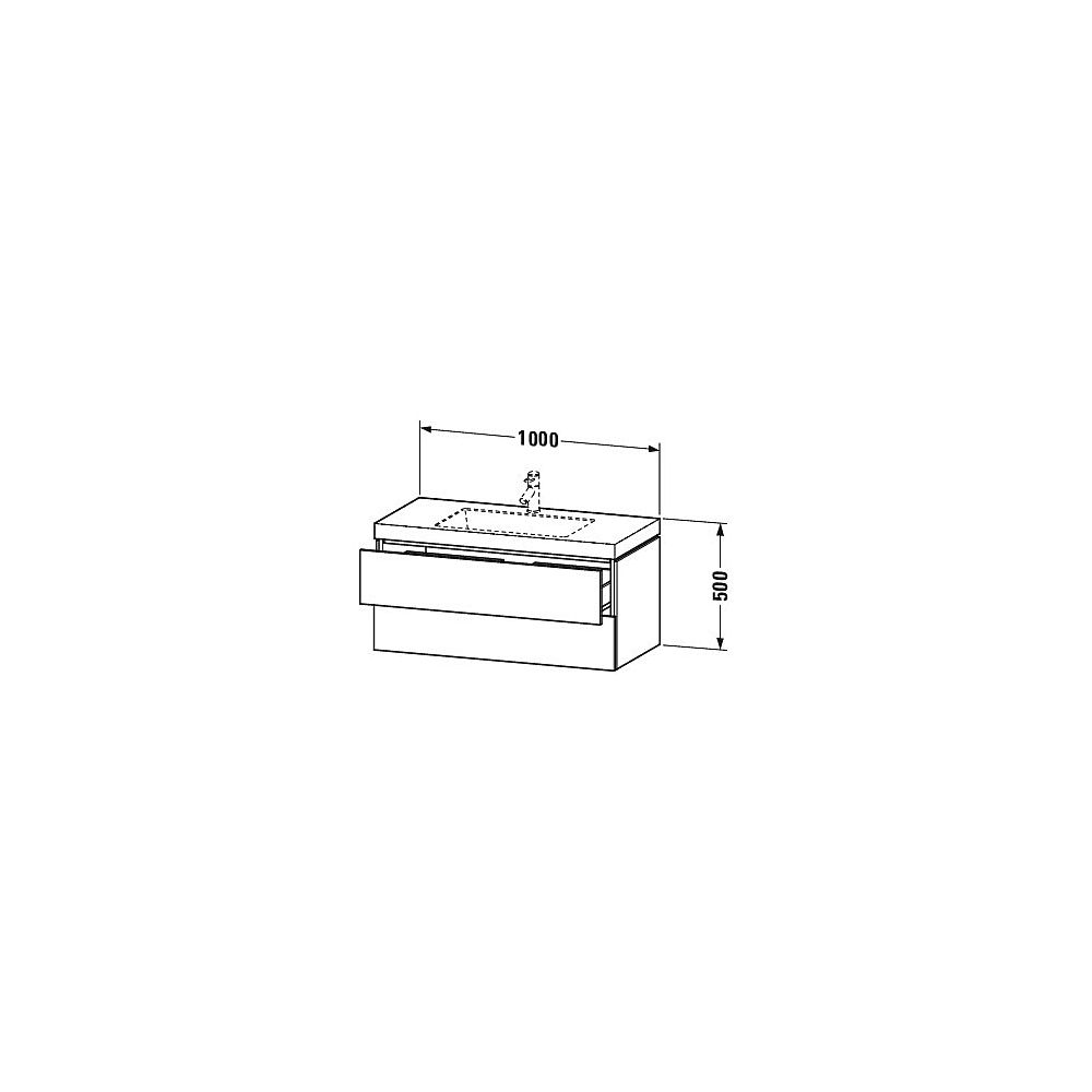 Duravit L-Cube Waschtisch-Set C-bonded wh Dekor, 480x1000x500mm Eiche Mattschwarz,... DURAVIT-LC6928N1616 4063382091574 (Abb. 2)