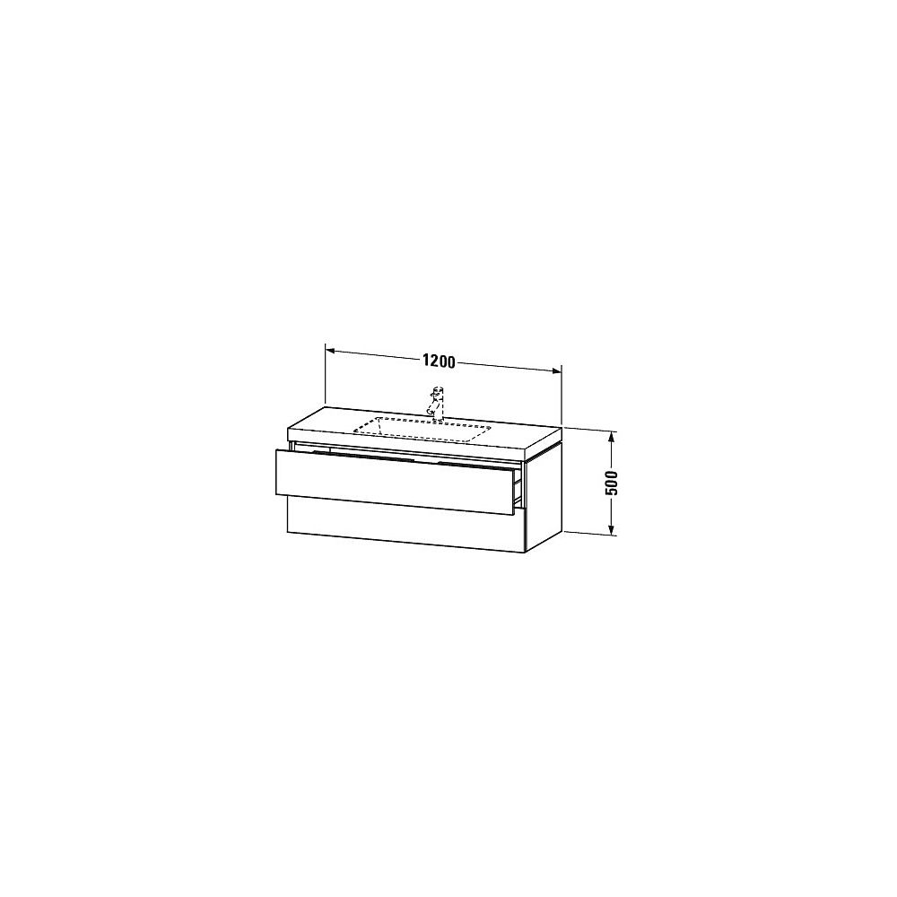 Duravit L-Cube Waschtisch-Set C-bonded wh Dekor, 480x1200x500mm Taupe Matt, Griffl... DURAVIT-LC6929O9191 4053424415734 (Abb. 2)