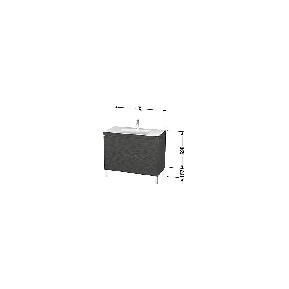 Duravit L-Cube Waschtisch-Set C-bonded bodenst. Echtholzfurnier, 480x800x698mm, We... DURAVIT-LC6937O8484 4067116014495 (Abb. 3)