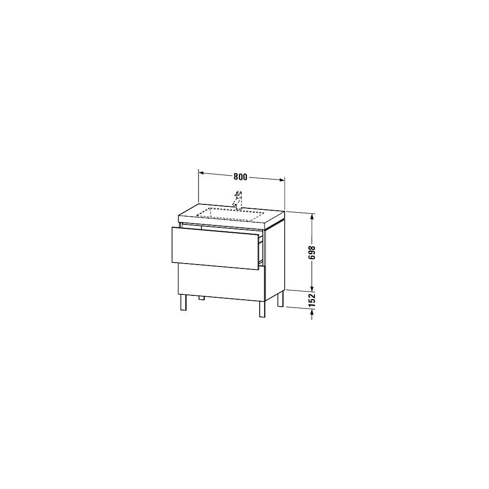 Duravit L-Cube Waschtisch-Set C-bonded bodenst. Echtholzfurnier, 480x800x698mm, We... DURAVIT-LC6937O8484 4067116014495 (Abb. 4)