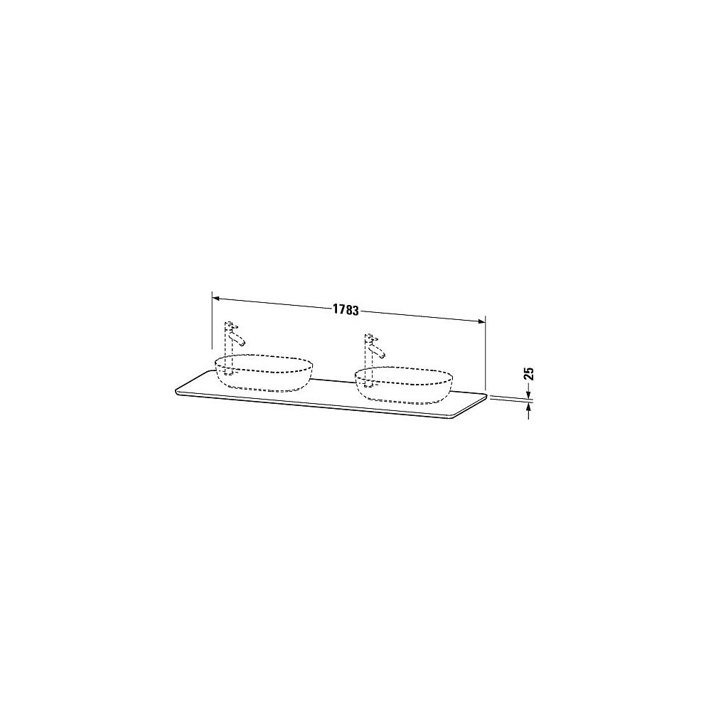 Duravit Luv Massivholzkonsole 595x1783x25mm, 2 Ausschnitte/Waschplätze, Amerikanis... DURAVIT-LU9462B7777 4053424465920 (Abb. 2)