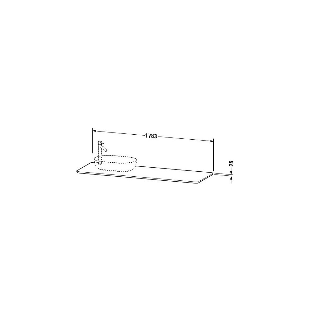 Duravit Luv Massivholzkonsole 595x1783x25mm, L, 1 Ausschnitt/Waschplatz, Amerikani... DURAVIT-LU9463L7777 4053424465937 (Abb. 2)