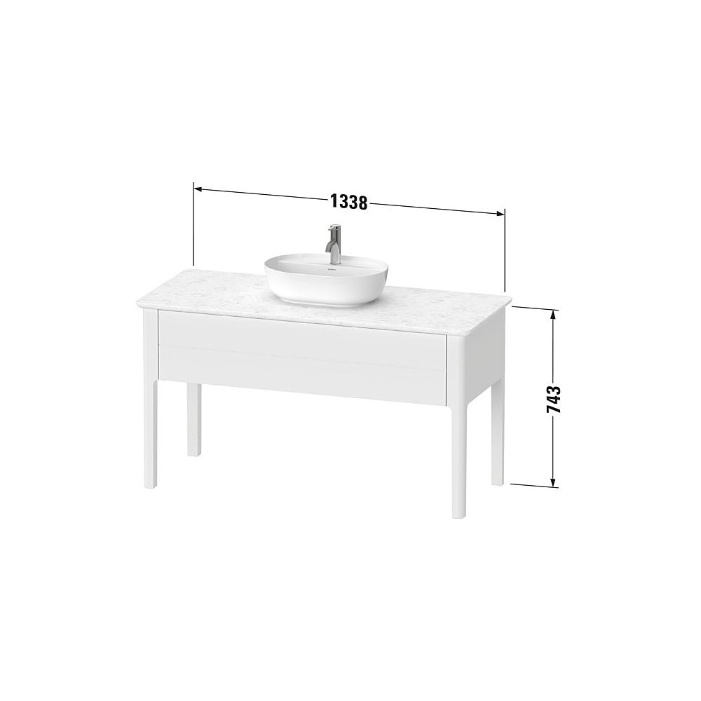 Duravit Luv Konsolenwaschtischunterbau bodenstehend 570x1338x743mm ohne KSP Taupe ... DURAVIT-LU956106060 4053424465388 (Abb. 6)